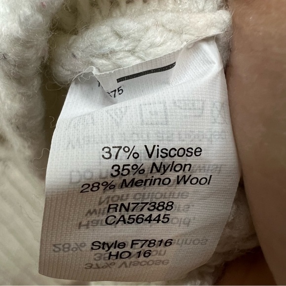 J Crew Pullover Knit Sweater Wool Blend Turtleneck Fisherman White Sz M Thick - Picture 7 of 10